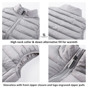 <b>Women's</b> Waterproof Windbreaker Puffer <b>Vest</b> With Hood Custom Design Personalized Logo <b>Winter</b> Warm Jacket Label <b>Women's</b> Label Fit - Product Image 6