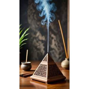 Brûleur d'encens en résine de bois de qualité supérieure avec un design élégant, décoration d'intérieur, diffuseur d'aromathérapie offrant un arôme apaisant et un aspect chaleureux - Product Image 5