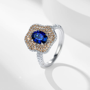 Anillo de Compromiso de Lujo para Mujer, Oro de 18K con Zafiro, Corte Ovalado, Joyería Fina - Product Image 2