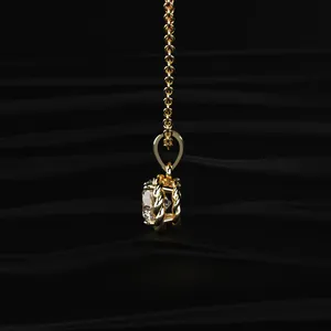 Pendentif solitaire en diamant taille ronde avec monture torsadée en or, diamant de laboratoire pour femme, clarté VVS-VS et certifié IGI - Product Image 4