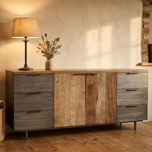 Cómoda Dexter Ze de Madera Maciza de Teca con 6 Cajones, Mueble de Almacenamiento Escultural con Acabado Natural para Dormitorio y Espacios de Vida Refinados - Product Image 4