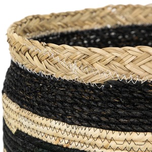 ชุดตะกร้าหวายทรงกลม 3 ใบ สีดำและสีธรรมชาติ ตะกร้าเก็บของทำมือ ขายส่ง เป็นมิตรกับสิ่งแวดล้อม ผลิตในเวียดนาม - Product Image 5