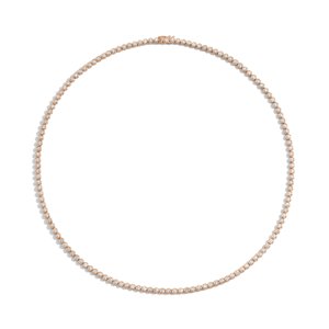 Lab Grown Diamond Brilliant Cut Tennis <b>Necklace</b> 14K 18K <b>Solid</b> Gold Bezel Set 17 Inch Continuous Eternity Choker IGI Certified - Product Image 4