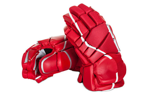 Ice Hockey Gloves Blue Full Finger Breathable <b>Hook</b> and Loop Closure Unisex Polyester Sports Protection - Product Image 4