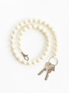 Latest Dark Wood Beads Short Keychain Bracelet Strong Rope <b>Key</b> Holder Classic <b>Car</b> Keyring Minimal Fashion Accessory - Product Image 3