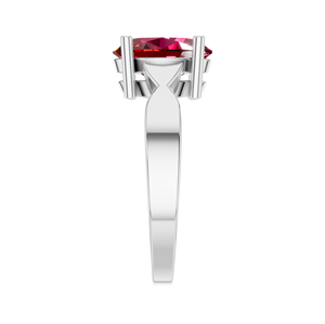 ทับทิมสีแดงสีเงินสีขาวทอง925เครื่องประดับปาร์ตี้แต่งงาน IGI ได้รับการรับรอง OEM ODM ขายส่งแหวนรูปไข่แบบคลาสสิก - Product Image 2