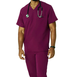 Wholesale Men's V-Neck Jogger Stretch Breathable Woven 100% Cotton Short Sleeve <b>Scrub</b> <b>Sets</b> High Quality - Product Image 4