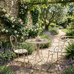 Classic Victorian Hand Forged <b>Metal</b> Wrought Iron <b>Table</b> Eco-Friendly Rust-Proof <b>Outdoor</b> Garden Coffee <b>Table</b> - Product Image 4