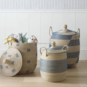 Panier de rangement en jonc de mer, style bohème, durable, prix de gros, directement du fabricant, pour la décoration et l'organisation de la maison - Product Image 5