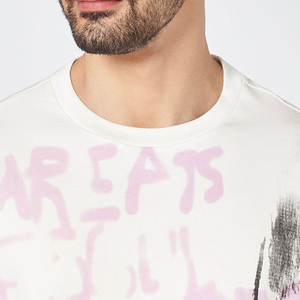 T-shirts surdimensionnés pour hommes en coton 100% de haute qualité, manches courtes, col rond, vêtements décontractés, couleur unie, tissu tricoté 220 grammes - Product Image 6