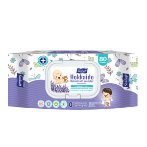 Sanisoft toallitas de bebé botánico Hokkaido Extracto de lavanda (80 hojas) precio al por mayor - Product Image 1