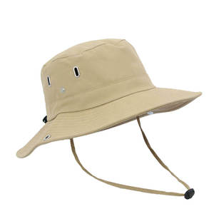 Unisex <b>mens</b> Beige Bucket <b>Hat</b> With Adjustable Chin Strap Breathable Mesh Fabric <b>For</b> Beach Spring <b>Summer</b> Outdoor Use New Style fit - Product Image 1