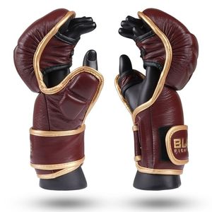Guantes de MMA BLAZE FIGHT GEAR de Cuero Vacuno Genuino de Primera Calidad, Logotipo Personalizado, para Entrenamiento de Grappling y Sparring, Transpirables y que Absorben la Humedad - Product Image 2