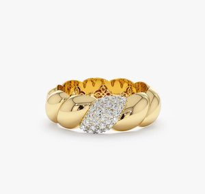 Bague de fiançailles et de mariage de luxe plaquée or, certifiée IGI, sertie de diamants de laboratoire taille brillant vintage, design haut de gamme pour femme - Product Image 1