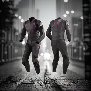 Men <b>Women</b> Motorcycle <b>Racing</b> Suit Leather Black Pink Windproof All Season Protective Riding Gear - Product Image 3