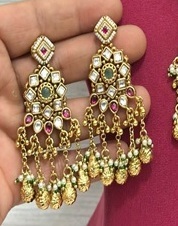 ชุดสร้อยคอและต่างหูงานฝีมือชุบทองเหลืองประดับมุกเทียมสไตล์ราชวัติ ดีไซน์แบบซาบายาซาชี คุณภาพเยี่ยมไร้ที่ติ เหมาะสำหรับงานปาร์ตี้ - Product Image 2