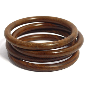 Handmade Large Natural Wooden <b>Bangles</b> Chunky DIY Bracelet Set Beautifully Polished Simple Geometric <b>Engraving</b> High Feng Shui - Product Image 1