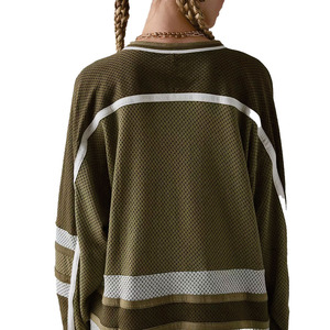 Camiseta Deportiva Informal de Fútbol Americano para Mujer, de Manga Larga, Holgada, Transpirable, Estilo Urbano, Fabricante de Ropa Personalizada - Product Image 3