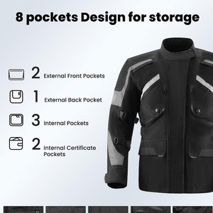 Veste de moto imperméable pour homme avec protections CE en gel de silice, équipement de cyclisme, veste de motocross pour motard - Product Image 3