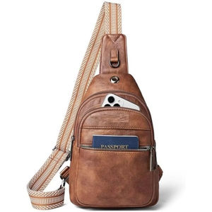 Bolso bandolera de viaje, para el día a día, para hacer ejercicio, informal, para caminar, moderno, vintage, minimalista, moderno, informal, de cuero auténtico. - Product Image 4