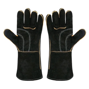 Guantes de Seguridad Ignífugos, Guantes de Soldadura Industriales de Cuero con Protección Térmica para Soldadores - Product Image 1