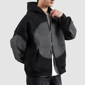 Sudaderas con Capucha de Diseño Personalizado, Cierre de Cremallera, Cálidas, 500 Gsm, Forro Polar de Algodón Grueso para Invierno, Unisex, Hombros Caídos, Tallas Grandes - Product Image 4