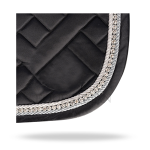 Tapis de selle de dressage avec cristaux, extérieur en coton respirant et rembourrage en polyester pour l'équitation et l'équipement équestre - Product Image 4