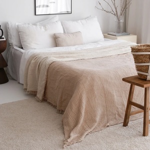 Wholesale Heavy <b>extra</b> <b>Large</b> Soft Four Season <b>Blanket</b> Brown Home <b>Throw</b> Natural Fringe Size Can Be Customized Rajasthan - Product Image 1