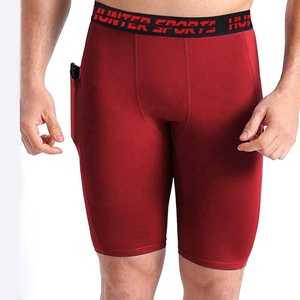 Pantalones Cortos de Compresión de Secado Rápido para Hombre, Diseño Sólido Informal, Ropa Deportiva Elástica para Entrenamiento - Product Image 4