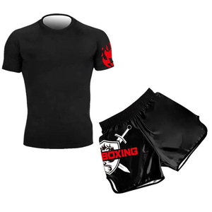 Ensemble de sport décontracté 2 pièces pour homme, tricoté, respirant, séchage rapide, idéal pour la gym, vente en gros personnalisée - Product Image 5