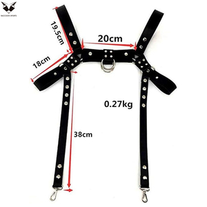 Wholesale Rate Men Black Studded <b>Leather</b> Chest <b>Harness</b> Adjustable Body Strap Belt Punk Rock Gothic Fashion Statement Piece - Product Image 5