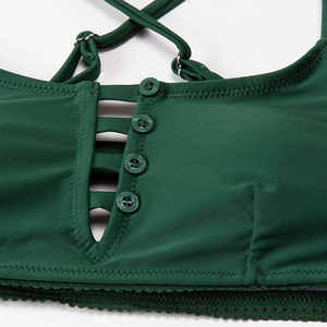 ชุดว่ายน้ำบิกินี่เซ็กซี่สำหรับผู้หญิง ผ้าสแปนเด็กซ์/โพลีเอสเตอร์ แห้งเร็ว ระบายอากาศได้ดี น้ำหนักเบา ชุดชายหาดสำหรับสาวๆ บราและกางเกงในทันสมัย - Product Image 2