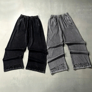 Pantalon ample en coton personnalisé style vintage pour homme, délavé à l'acide, services OEM, fabriqué avec des pantalons pour homme de haute qualité - Product Image 1