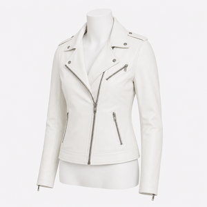 Veste en cuir pour femme tendance, offrant une coupe confortable, une construction robuste et des détails classiques, idéale pour les tenues urbaines et les voyages. - Product Image 2