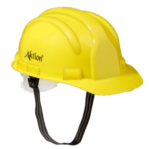Casque de sécurité en vinyle jaune, casque de protection pour chantier de construction - Product Image 1
