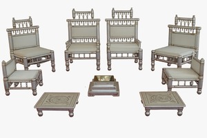 Ensemble de chaises pour mandap de mariage indien, chaises Sankheda tendance, meubles pour mariage, chaises dorées pour la cérémonie Vidhi, Melbourne, Australie - Product Image 3