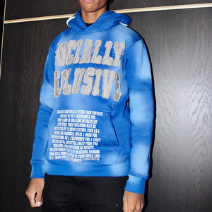 Sudadera con capucha estampada para hombre, 100% algodón, de gran tamaño, resistente al viento, con bordado desgastado y efecto descolorido por el sol, venta al por mayor - Product Image 4