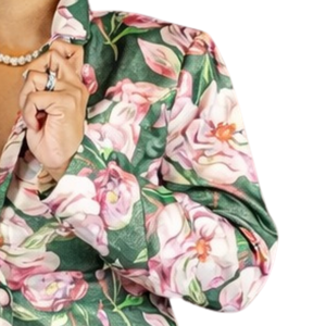<b>Women</b> Green Floral <b>Suit</b> Elegant Printed Blazer and <b>Pants</b> Two Piece Set Tailored Business Casual Office Formal Party Fashion - Product Image 3