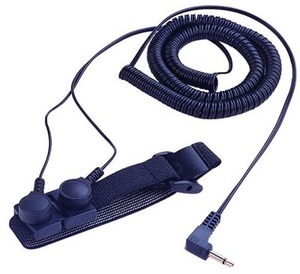 สายรัดข้อมือป้องกันไฟฟ้าสถิตย์ ESD พร้อมสายกราวด์แบบสองขา โพลีเอสเตอร์และสแตนเลสสตีล ความต้านทาน 10e3 โอห์ม สีดำ - Product Image 3