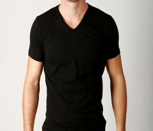 Camiseta Personalizada al por Mayor para Hombre, Cuello en V, Algodón, Básica, Suave, Transpirable, Color Sólido, Informal, Estilo Urbano, Verano, Alta Calidad - Product Image 3