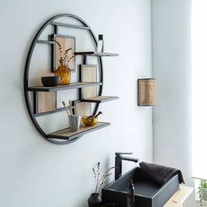 Étagère ronde Vandana Optima Lyra en bois de manguier et métal - Product Image 4