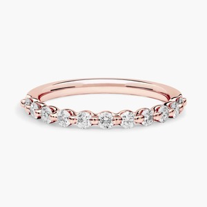 Bague de mariage délicate avec diamant de laboratoire taille ronde flottante 0,50 ct en or massif 14 carats – Cadeau d'anniversaire de mariage - Product Image 6