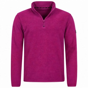 Sudadera polar personalizada para hombre, color magenta rosa, con cremallera de un cuarto, cuello alto, cálida para invierno, OEM, unisex, al por mayor, para deportes al aire libre - Product Image 1