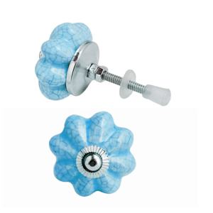 Boutons industriels en céramique craquelée de melon couleur Aqua poignées de tiroir pour chambre à coucher armoire cuisine salon commode - Product Image 2