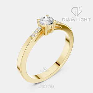 Bague de fiançailles ou de promesse en or blanc 14 carats avec diamant de laboratoire rond de 0,25 carat, couleur F+, clarté VS+, certifié IGI, idéale pour un cadeau - Product Image 6