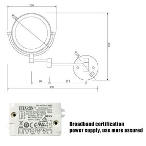 Specchio LED Bifacciale da Parete con Ingrandimento per Trucco e Applicazione Cosmetica - Product Image 5