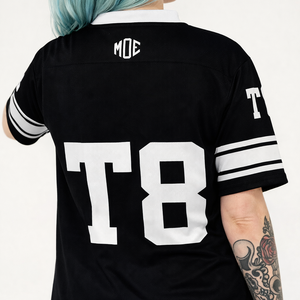 Camisetas de Fútbol Americano para Jóvenes Negros, 100% Poliéster, Impresión por Sublimación, Camisetas Deportivas de Malla Oversize - Product Image 3