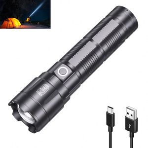 CITICITY 3500 Lumens <b>LED</b> Aluminum Alloy 800m Long Range Telescopic Zoom IP44 <b>Rechargeable</b> Flashlight 6000K Daylight Emergency - Product Image 2