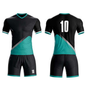 Ensemble de maillot de football personnalisé pour homme, noir et jaune, col en V, manches courtes, tissu respirant, 100 % polyester, coupe athlétique, taille adulte - Product Image 3