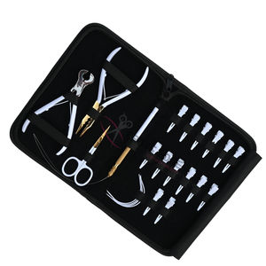 Kit d'outils tout-en-un pour extensions de cheveux blancs : Pince à sertir micro-anneaux, Coupe-bond, Outil à boucles, Mini-ciseaux et Pince de coiffure - Product Image 1